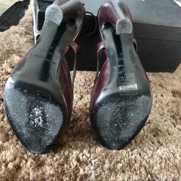 Emporio Armani platform heels in burgundy size 37 - Picture 7 of 8